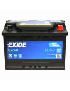 EB740 Batteria Auto Exide 74 Ah Spunto 680A 12V Positivo Destra