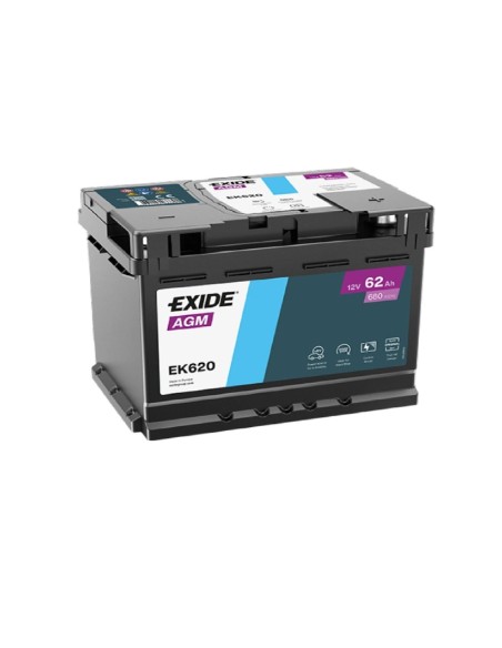 EK620 Batteria AGM Exide 62 Ah 680A